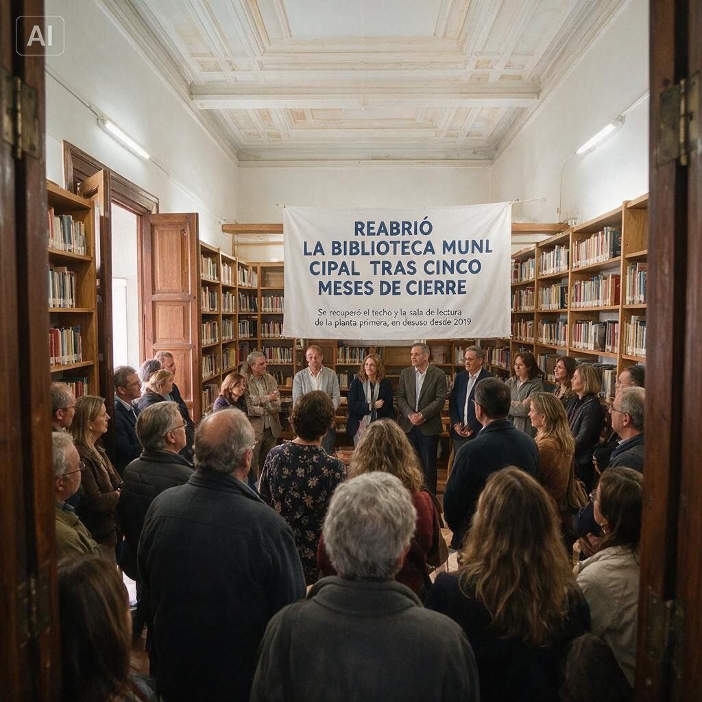 Reabrió la biblioteca municipal tras la restauración del techo